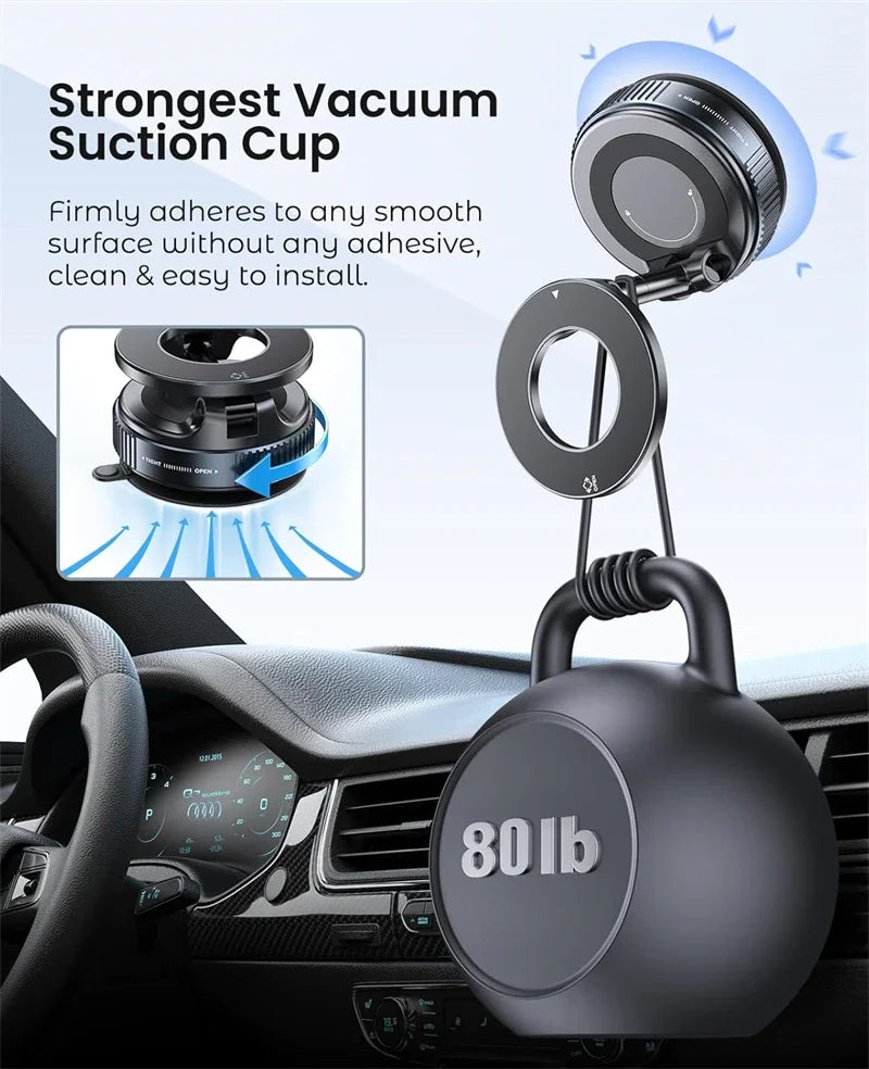 MAGIRUA NanoLock™ — N55 Military-Grade Magnetic Car Mount | 80LB Hold | MagSafe Compatible | Works on Any Surface